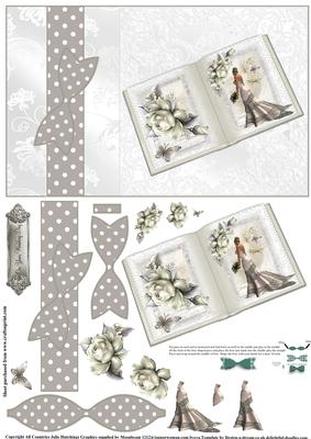 Beautiful Wedding Book Topper with Paper Bow