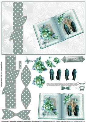 Beautiful Teal Shoe Book Style Topper