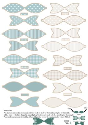 Taupe and Teal Paper Bows