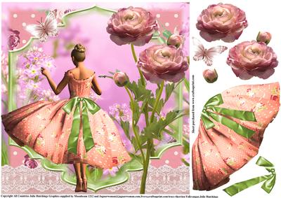 Beauty in a Pink Flowing Dress Topper