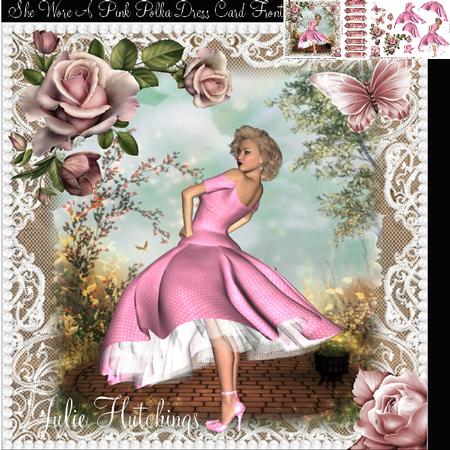 She Wore a Pink Polka Dot Dress Card Front Kit