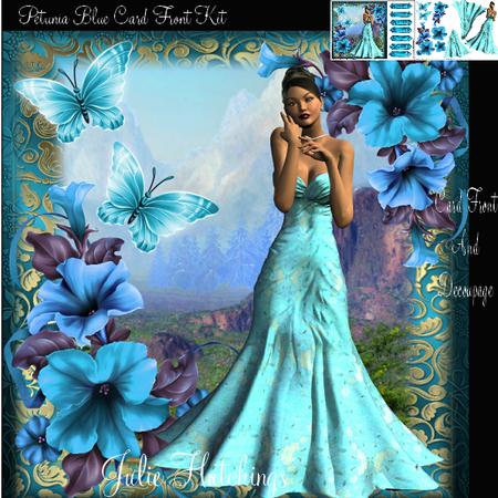 Petunia Blue Card Front Kit