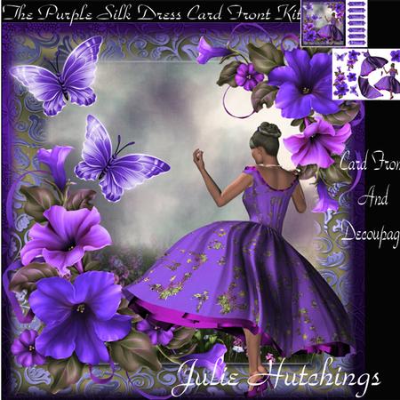The Purple Silk Dress Card Front Kit
