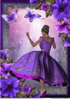 A4 1950's Style the Purple Silk Dress