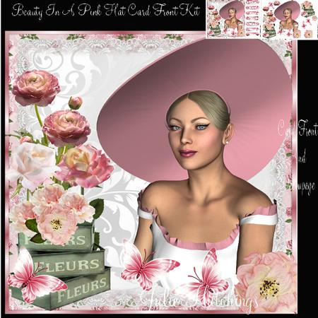 Beauty in a Pink Hat Card Front Kit