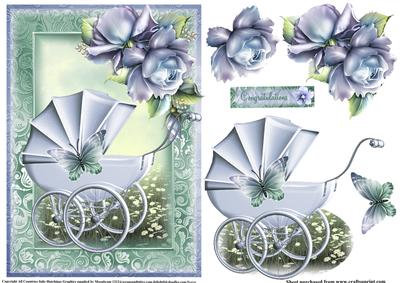Baby Boy Pram Topper