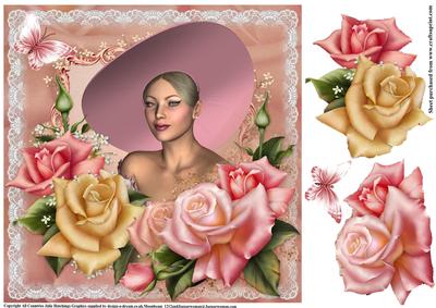 The Pink Hat Topper with Roses