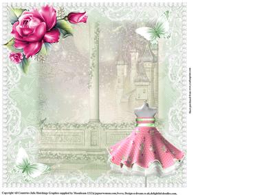 Insert to Compliment Pink and Mint Paper Bow Dress
