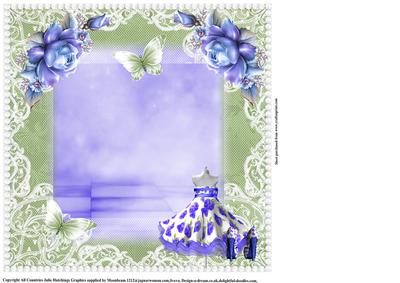 Insert to Compliment Blue Rose Paper Bow Dress or Shoes