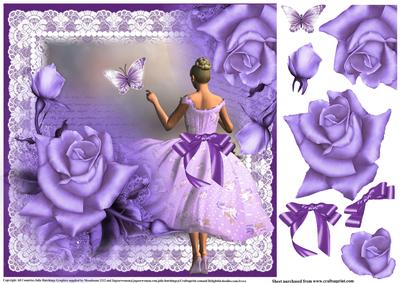 Stunning Lilac Rose and Lace Beauty