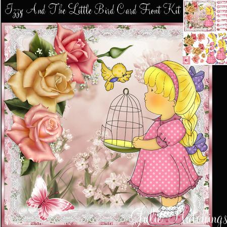 Cute Izzy and the Little Bird Card Front Kit