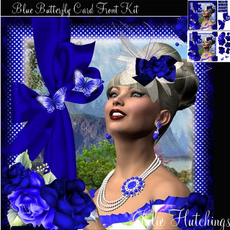 The Blue Butterfly Card Front Kit