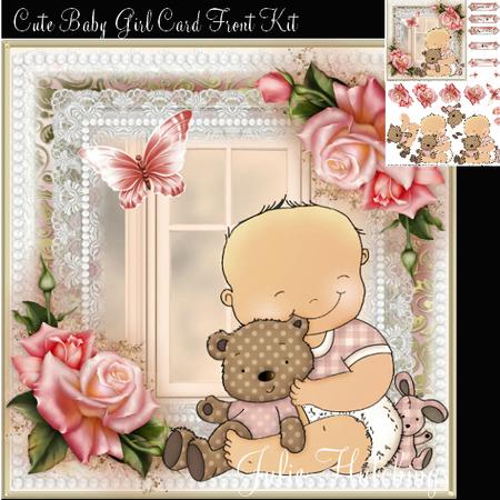 Cute Baby Girl Card Front Kit