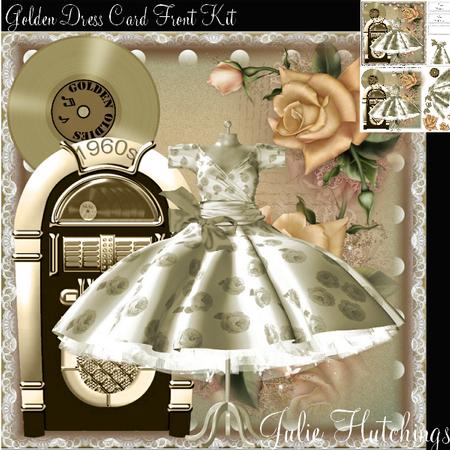 Retro the Gold Dress Card Front Kit