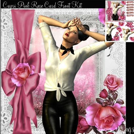 Capri Pink Rose Card Front Kit