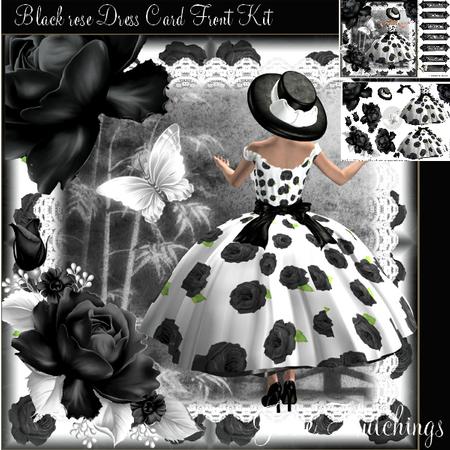 The Black Rose Dress Card Front Kit