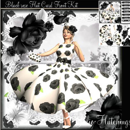 The Black Rose Hat Card Front Kit