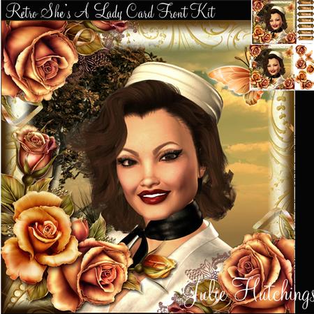 Retro She's a Lady Card Front Kit
