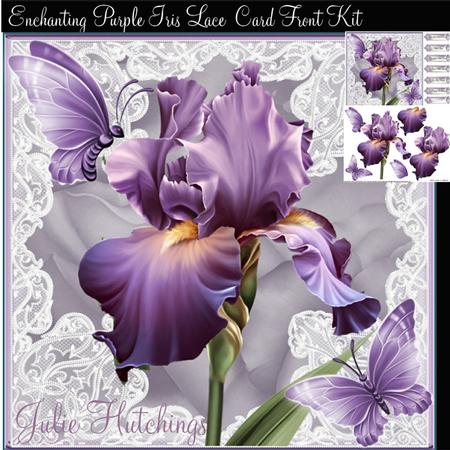 Enchanting Iris and Lace Card Front Kit