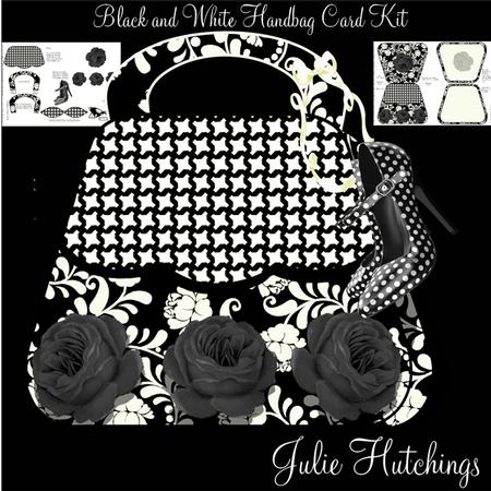 Black and White Handbag Shaped Card Kit