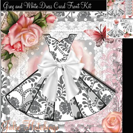 Gorgeous Grey and White Dress Card Front Kit