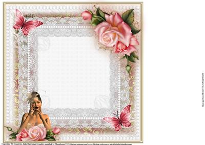 Insert to Compliment Pretty Pink Rose Flutters