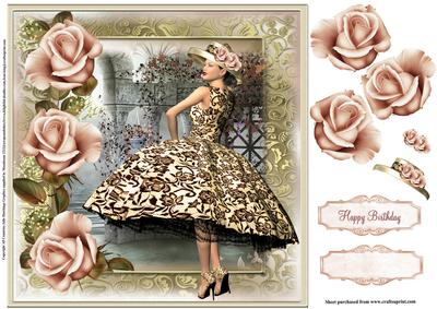 Beautiful Black Lace Dress and Pink Roses