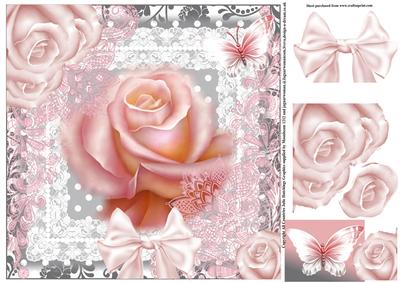 Beautiful Lace and Roses Topper