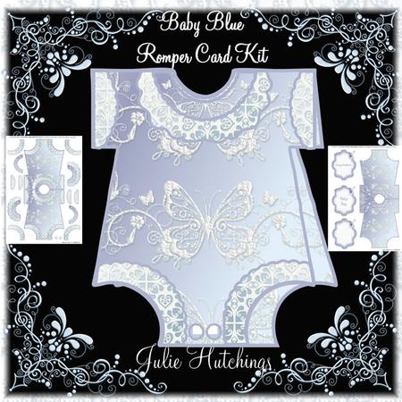 Baby Boy Blue Romper Shaped Card Kit