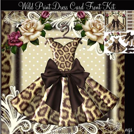 Gorgeous Wild Print Dress Card Front Kit