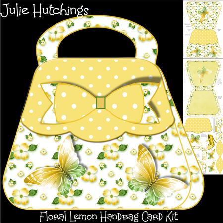 Beautiful Lemon Floral Handbag Card Kit
