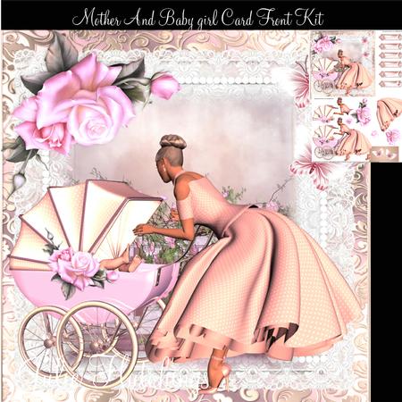 Beautiful Mother and Baby Girl Card Front Kit