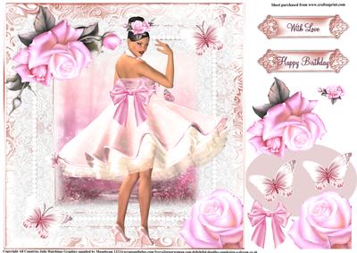 Beautiful Pink Dress with Petticoats Topper
