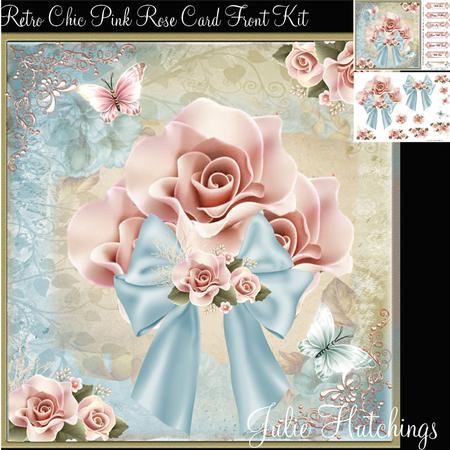 Retro Chic the Pink Rose Card Front Kit