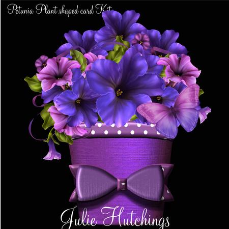 Petunia Pot Plant Shaped Card Kit