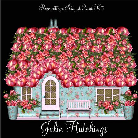 Beautiful Rose Cottage Shaped Card