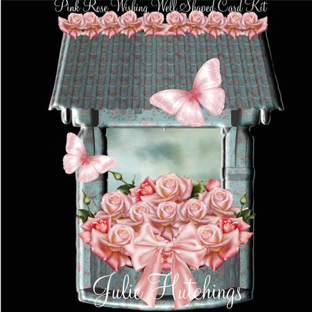 Pink Rose Wishing Well Shaped Card Kit