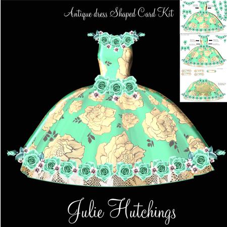 Beautiful Antique Dress Shaped Card