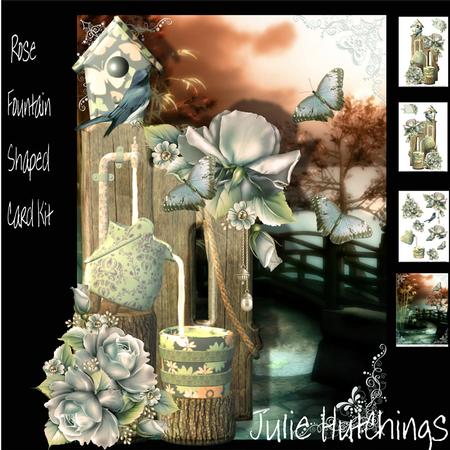 Beautiful Rose Waterfall Shaped Card Kit
