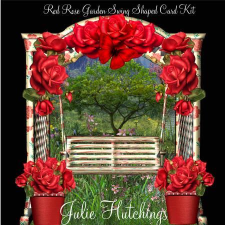 Beautiful Red Rose Garden Swing Card Kit