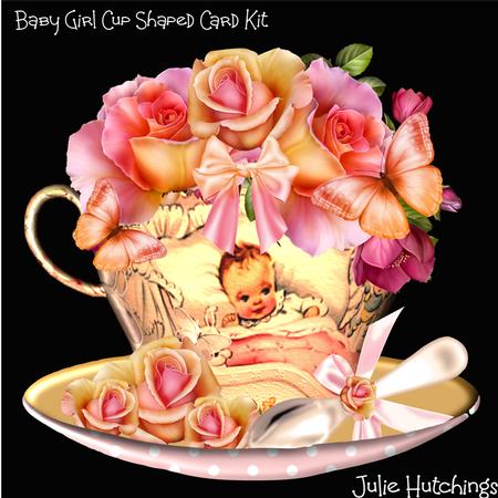 Beautiful Baby Girl Cup Shaped Card Kit