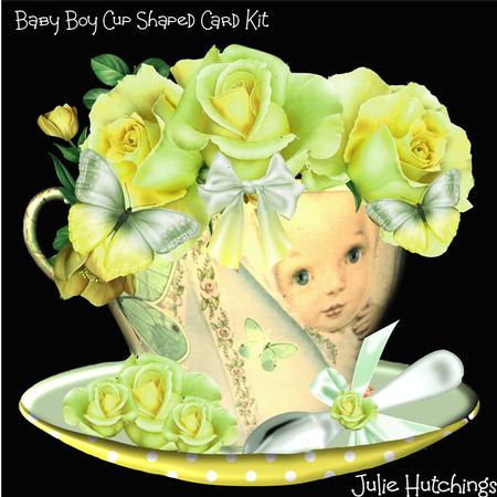 Beautiful Baby Boy Cup Shaped Card Kit