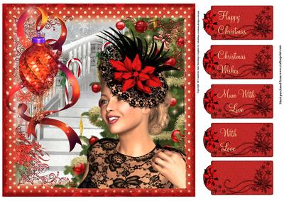 Retro Christmas Poinsettia Hat