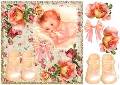 Baby Girl Topper with Shoes and Roses