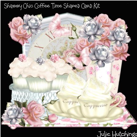 Fabulous Shabby Chic Coffee Time Shaped Card Kit