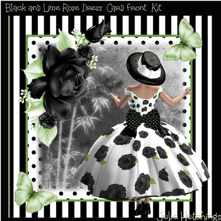 Beautiful Black and Lime Rose Dress Kit