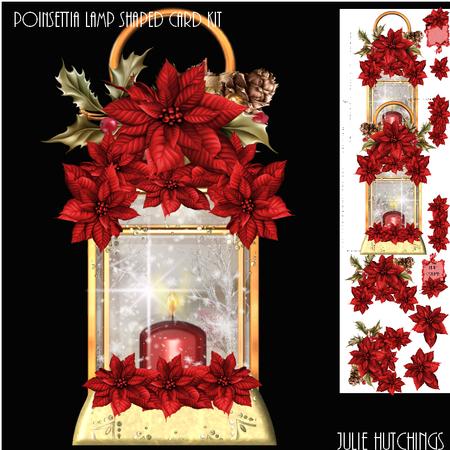 Poinsettia Christmas Lantern Shaped Card Kit