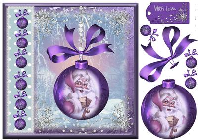 Beautiful Purple Santa Bauble Topper