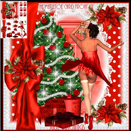 Retro the Mistletoe Card Front Kit