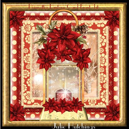 Beautiful Poinsettia Lantern Card Front Kit